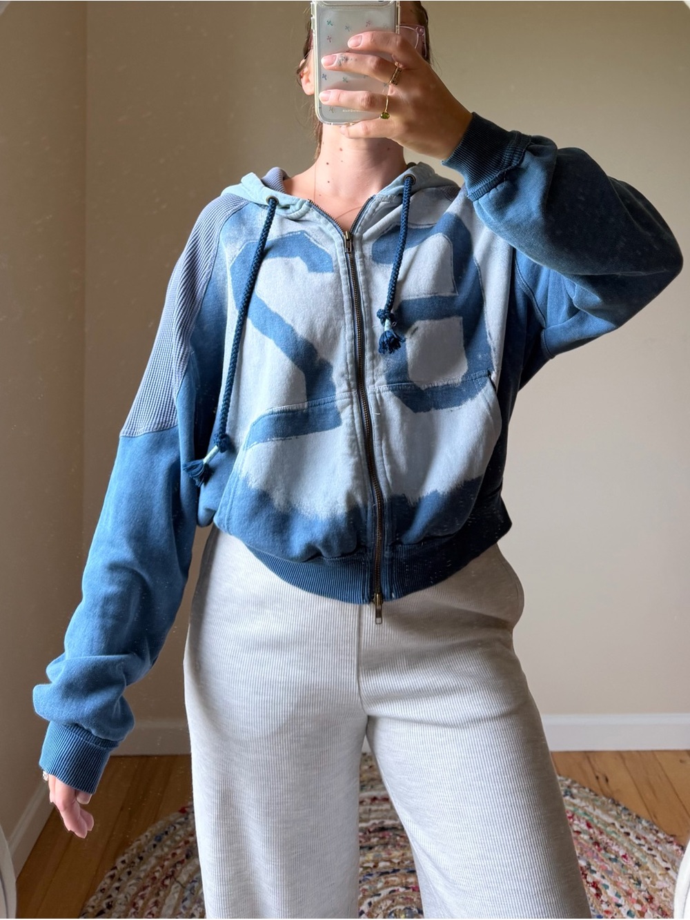 Free People Wild Blues Zip Up Hoodie